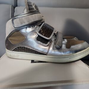 Dolce Gabbana Mens High Sneaker Trainer Y2K Metallic Bronze Solve Gold